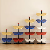 Maxbell Vertical Shoe Rack Corner Storage Organizer for Apartment Dormitory Entryway 3 Tier Blue Yellow Red