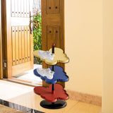 Maxbell Vertical Shoe Rack Corner Storage Organizer for Apartment Dormitory Entryway 3 Tier Blue Yellow Red
