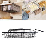 Maxbell Hanging Pullout Drawer Decor Sliding Under Shelf for Office Cabinet Cupboard Black Large