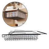 Maxbell Hanging Pullout Drawer Decor Sliding Under Shelf for Office Cabinet Cupboard Black Large
