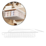 Maxbell Hanging Pullout Drawer Decor Sliding Under Shelf for Office Cabinet Cupboard White Large