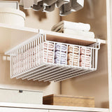 Maxbell Hanging Pullout Drawer Decor Sliding Under Shelf for Office Cabinet Cupboard White Medium