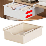 Maxbell Under Shelf Basket Under Cabinet Organizer for Dorm Bedroom Kitchen Cupboard Beige