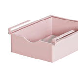 Maxbell Under Shelf Basket Under Cabinet Organizer for Dorm Bedroom Kitchen Cupboard Pink