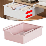 Maxbell Under Shelf Basket Under Cabinet Organizer for Dorm Bedroom Kitchen Cupboard Pink