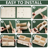 Maxbell Wooden Desk Organiser Pen Holder Display Box DIY for Office Desk Accessories