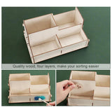 Maxbell Wooden Desk Organiser Pen Holder Display Box DIY for Office Desk Accessories