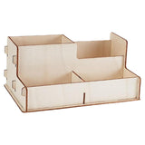Maxbell Wooden Desk Organiser Pen Holder Display Box DIY for Office Desk Accessories