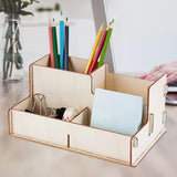 Maxbell Wooden Desk Organiser Pen Holder Display Box DIY for Office Desk Accessories