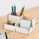 Maxbell Wooden Desk Organiser Pen Holder Display Box DIY for Office Desk Accessories