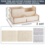 Maxbell Wooden Desk Organiser Pen Holder Display Box DIY for Office Desk Accessories