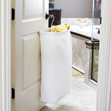 Maxbell Hanging Laundry Hamper Bag Foldable Closet Storage Basket for Door Home Dorm White