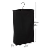 Maxbell Hanging Laundry Hamper Bag Foldable Closet Storage Basket for Door Home Dorm Black