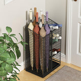 Maxbell Umbrella Drain Stand Multifunction Modern Organizer for Porch Hallway Office Black