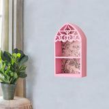 Maxbell Wood Perfume Holder Perfume Display Rack for Coffee Pod Stirrers Tea Packets Pink
