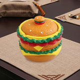 Maxbell Hamburger Shaped Ashtray Craft Home Decor for Indoor Outdoor Bedroom Desktop