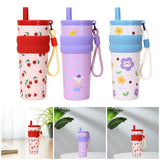 Maxbell Insulated Stainless Steel Water Bottle Cute Leakproof Cartoon 680ml for Gift Red