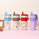 Maxbell Insulated Stainless Steel Water Bottle Cute Leakproof Cartoon 680ml for Gift Red