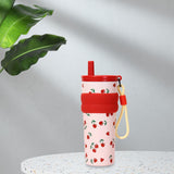 Maxbell Insulated Stainless Steel Water Bottle Cute Leakproof Cartoon 680ml for Gift Red