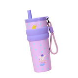 Maxbell Insulated Stainless Steel Water Bottle Cute Leakproof Cartoon 680ml for Gift Purple