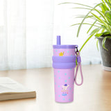 Maxbell Insulated Stainless Steel Water Bottle Cute Leakproof Cartoon 680ml for Gift Purple