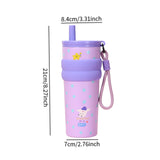 Maxbell Insulated Stainless Steel Water Bottle Cute Leakproof Cartoon 680ml for Gift Purple