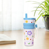 Maxbell Insulated Stainless Steel Water Bottle Cute Leakproof Cartoon 680ml for Gift Blue