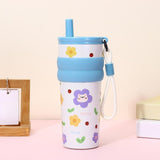 Maxbell Insulated Stainless Steel Water Bottle Cute Leakproof Cartoon 680ml for Gift Blue