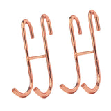 Maxbell 2Pcs over Door Shower Hook Decor Coat Rack for Entryway Bedroom Baseball Cap Rose Gold