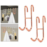 Maxbell 2Pcs over Door Shower Hook Decor Coat Rack for Entryway Bedroom Baseball Cap Rose Gold