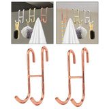 Maxbell 2Pcs over Door Shower Hook Decor Coat Rack for Entryway Bedroom Baseball Cap Rose Gold