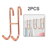 Maxbell 2Pcs over Door Shower Hook Decor Coat Rack for Entryway Bedroom Baseball Cap Rose Gold