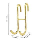 Maxbell 2Pcs over Door Shower Hook Decor Coat Rack for Entryway Bedroom Baseball Cap Gold
