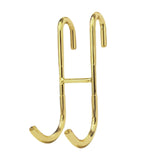 Maxbell 2Pcs over Door Shower Hook Decor Coat Rack for Entryway Bedroom Baseball Cap Gold