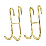 Maxbell 2Pcs over Door Shower Hook Decor Coat Rack for Entryway Bedroom Baseball Cap Gold
