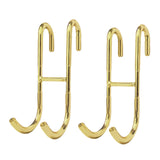 Maxbell 2Pcs over Door Shower Hook Decor Coat Rack for Entryway Bedroom Baseball Cap Gold