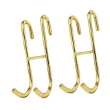 Maxbell 2Pcs over Door Shower Hook Decor Coat Rack for Entryway Bedroom Baseball Cap Gold