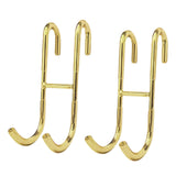 Maxbell 2Pcs over Door Shower Hook Decor Coat Rack for Entryway Bedroom Baseball Cap Gold