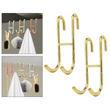 Maxbell 2Pcs over Door Shower Hook Decor Coat Rack for Entryway Bedroom Baseball Cap Gold