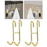 Maxbell 2Pcs over Door Shower Hook Decor Coat Rack for Entryway Bedroom Baseball Cap Gold