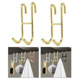Maxbell 2Pcs over Door Shower Hook Decor Coat Rack for Entryway Bedroom Baseball Cap Gold