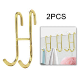 Maxbell 2Pcs over Door Shower Hook Decor Coat Rack for Entryway Bedroom Baseball Cap Gold