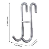 Maxbell 2Pcs over Door Shower Hook Decor Coat Rack for Entryway Bedroom Baseball Cap Silver