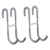 Maxbell 2Pcs over Door Shower Hook Decor Coat Rack for Entryway Bedroom Baseball Cap Silver