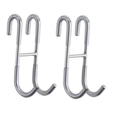 Maxbell 2Pcs over Door Shower Hook Decor Coat Rack for Entryway Bedroom Baseball Cap Silver