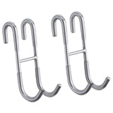 Maxbell 2Pcs over Door Shower Hook Decor Coat Rack for Entryway Bedroom Baseball Cap Silver