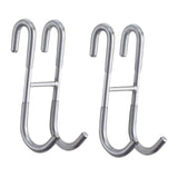 Maxbell 2Pcs over Door Shower Hook Decor Coat Rack for Entryway Bedroom Baseball Cap Silver