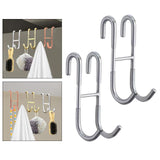 Maxbell 2Pcs over Door Shower Hook Decor Coat Rack for Entryway Bedroom Baseball Cap Silver