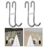 Maxbell 2Pcs over Door Shower Hook Decor Coat Rack for Entryway Bedroom Baseball Cap Silver