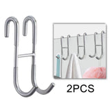 Maxbell 2Pcs over Door Shower Hook Decor Coat Rack for Entryway Bedroom Baseball Cap Silver